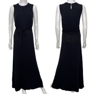 Melissa Odabash Tie Waist Viscose Casual Everyday Maxi Dress in Black Size S